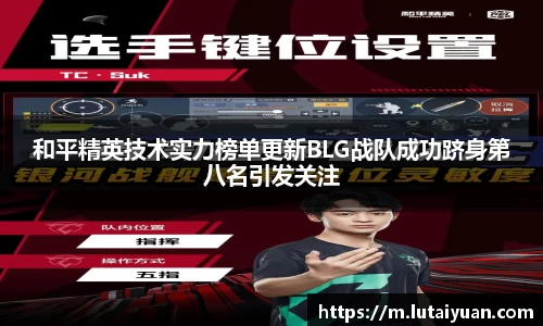和平精英技术实力榜单更新BLG战队成功跻身第八名引发关注