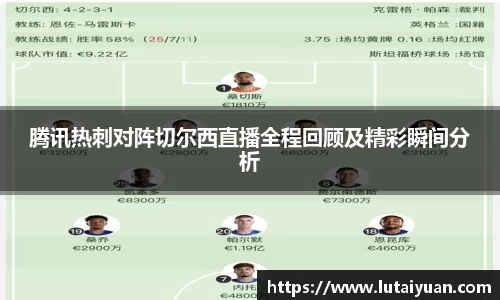 腾讯热刺对阵切尔西直播全程回顾及精彩瞬间分析