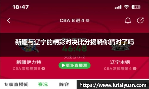 新疆与辽宁的精彩对决比分揭晓你猜对了吗