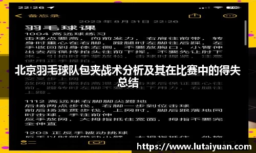 北京羽毛球队包夹战术分析及其在比赛中的得失总结